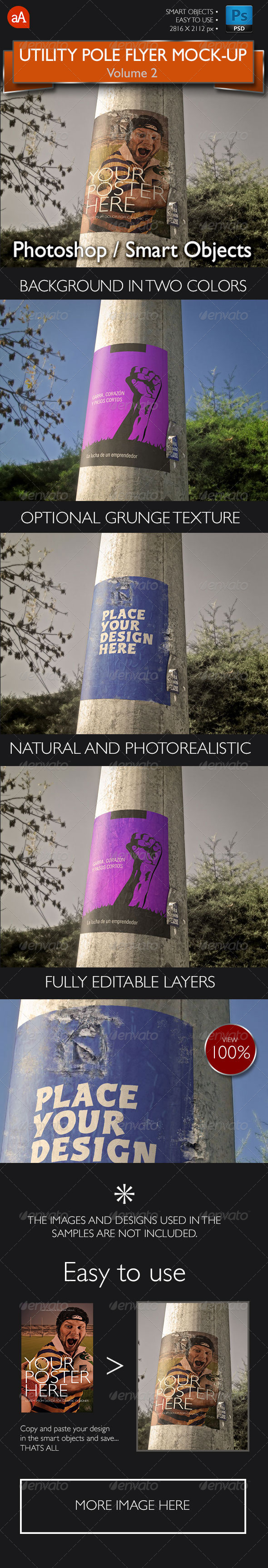 Download Utility Pole Flyer and Poster Mock-Up Vol.2 | GraphicRiver