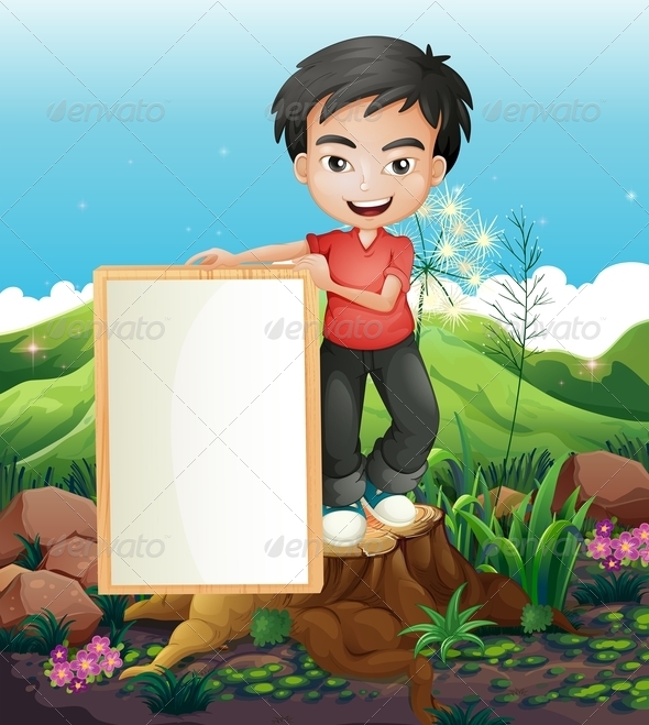 GraphicRiver Man holding Empty Banner 7996329 GraphicRiver Man holding Empty Banner 7996329