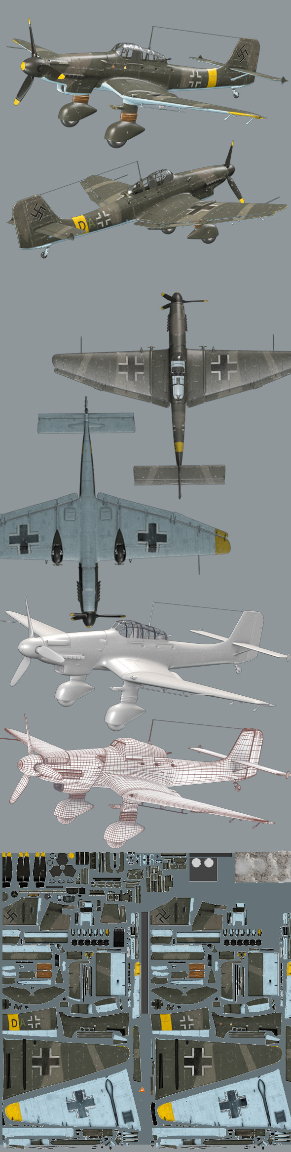 Junker JU87D - 3DOcean Item for Sale