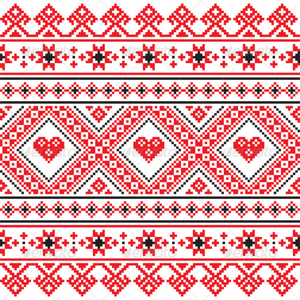GraphicRiver Traditional Folk Art Knitted Red Pattern 7999184 GraphicRiver Traditional Folk Art Knitted Red Pattern 7999184