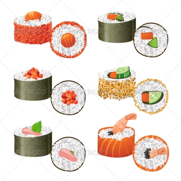 GraphicRiver Sushi Set 7999327 GraphicRiver Sushi Set 7999327