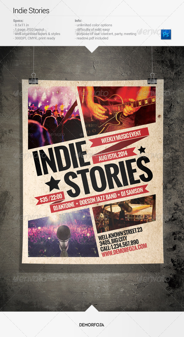 Indie Stories Party Flyer Indie Stories Party Flyer