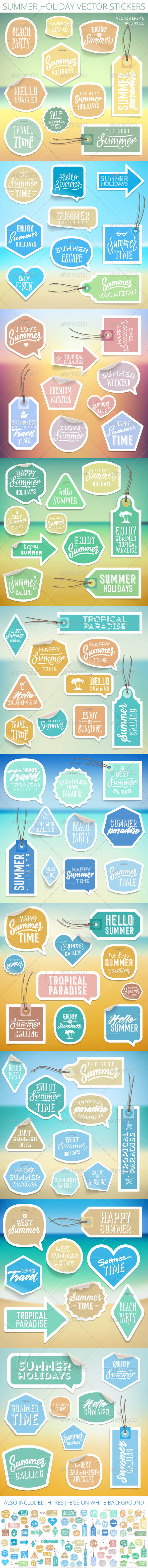 GraphicRiver Summer Holiday Vacation Stickers and Labels 8000028 GraphicRiver Summer Holiday Vacation Stickers and Labels 8000028