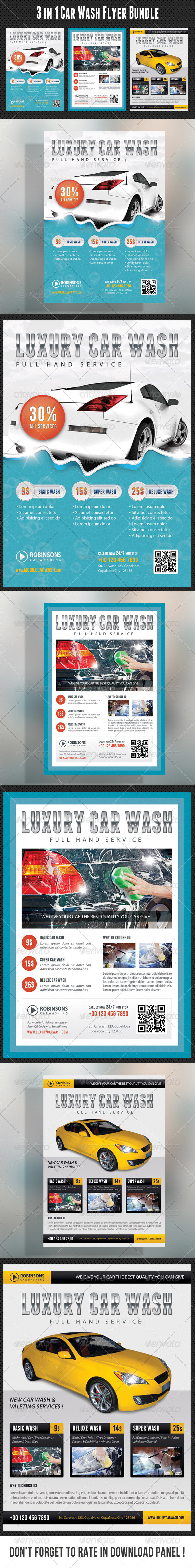 GraphicRiver 3 in 1 Car Wash Flyers Bundle 01 8002358 GraphicRiver 3 in 1 Car Wash Flyers Bundle 01 8002358