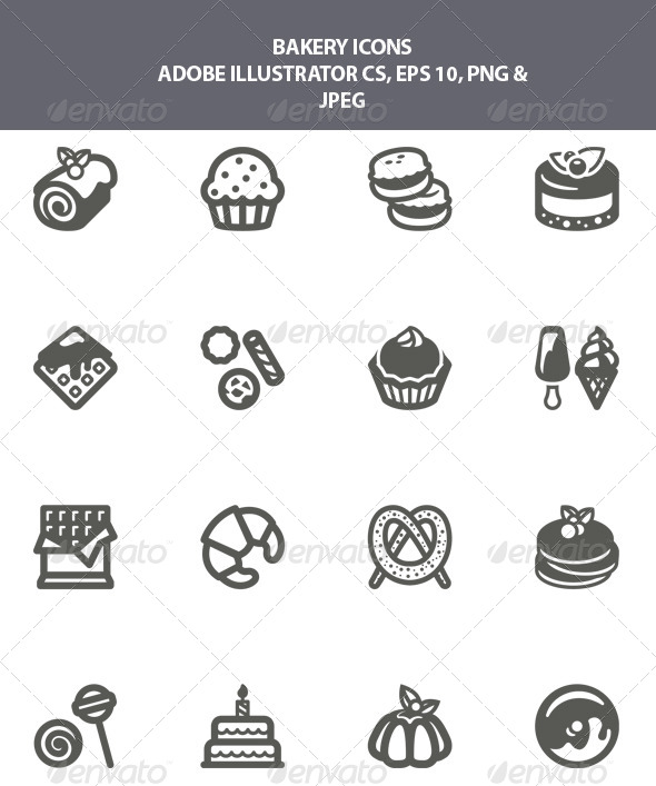 GraphicRiver Bakery Icons 8002417 GraphicRiver Bakery Icons 8002417