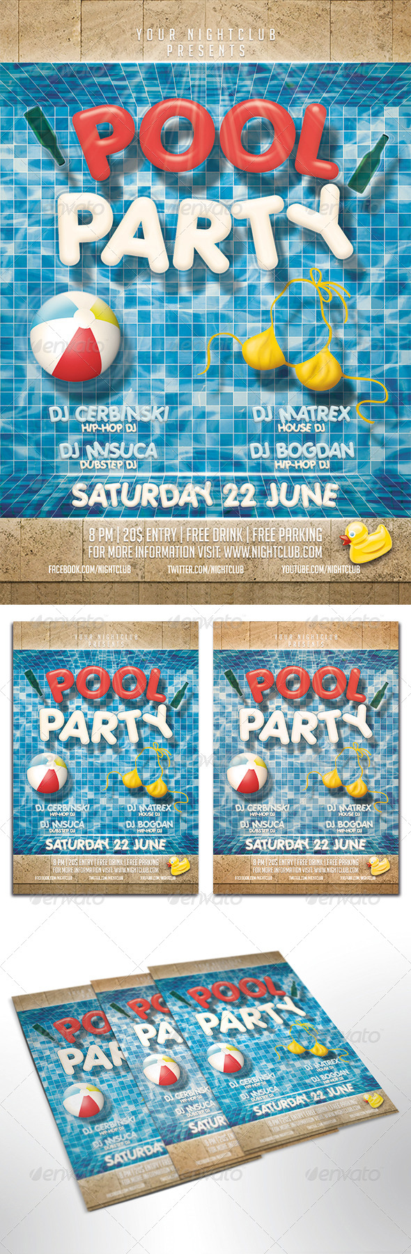Pool Party Flyer Pool Party Flyer