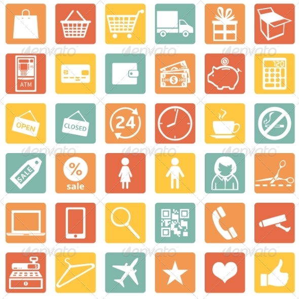 GraphicRiver Vector Set of Shopping Icons 8003146 GraphicRiver Vector Set of Shopping Icons 8003146