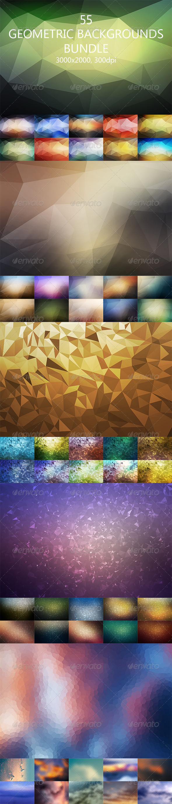 55 Geometric Backgrounds Bundle