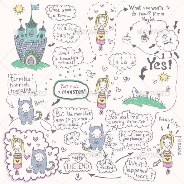 Comic with Princess and Monster Comic with Princess and Monster