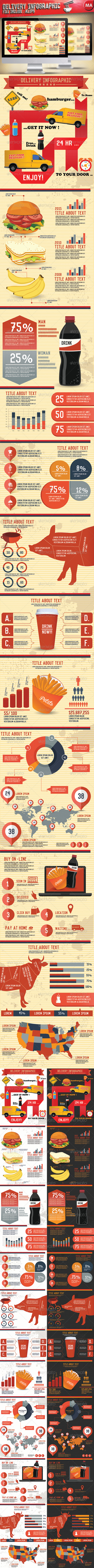GraphicRiver Delivery Fast-Food Infographics 8000010 GraphicRiver Delivery Fast-Food Infographics 8000010