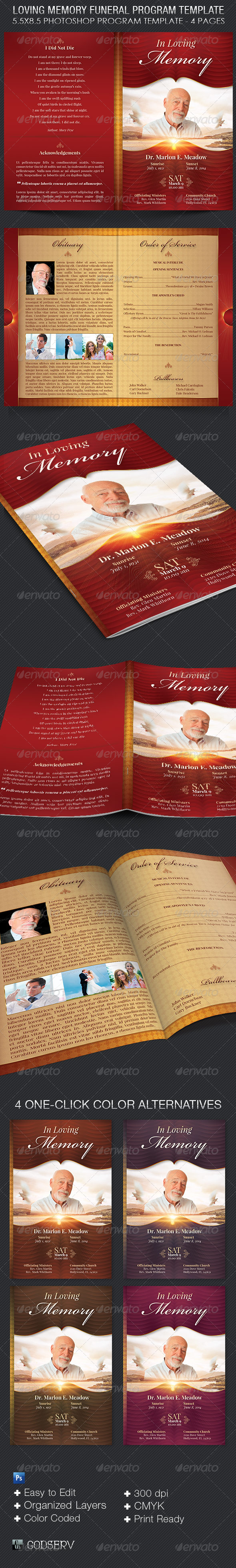 Loving Memory Funeral Program Template Loving Memory Funeral Program Template