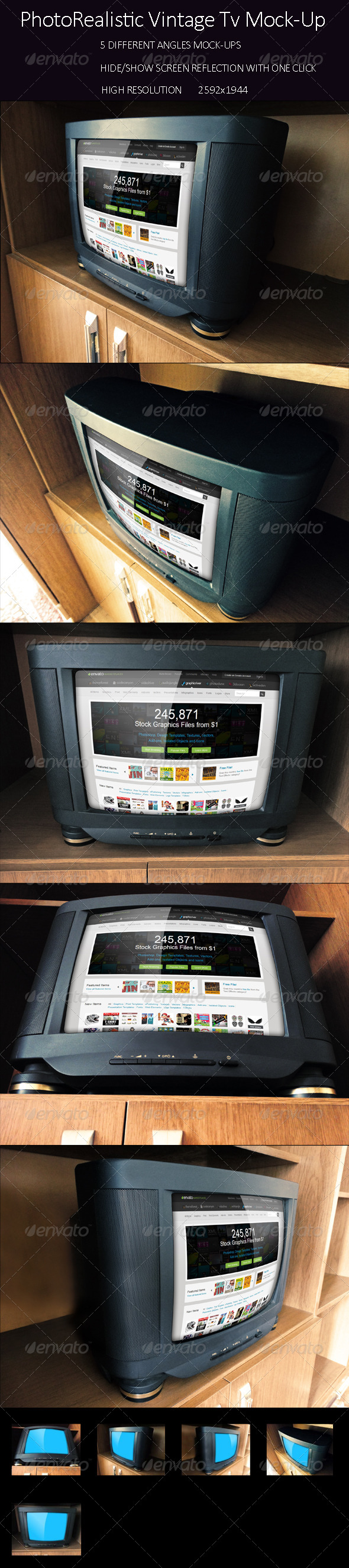 GraphicRiver PhotoRealistic Vintage Tv Mock Up 8005959 GraphicRiver PhotoRealistic Vintage Tv Mock Up 8005959