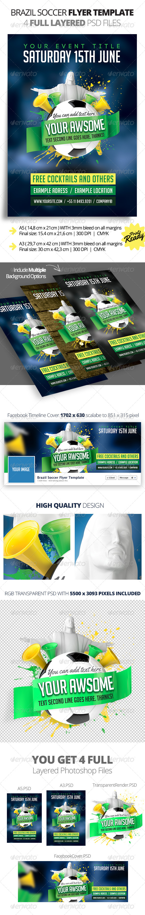 Brazil Soccer Flyer Template Brazil Soccer Flyer Template