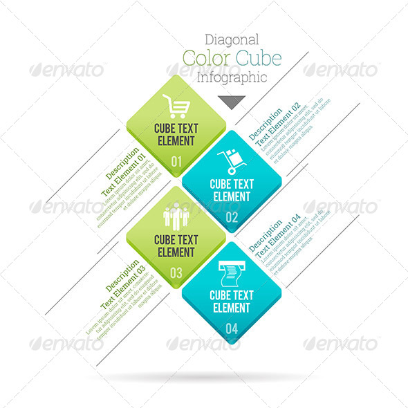 GraphicRiver Diagonal Color Cube Infographic 8007894 GraphicRiver Diagonal Color Cube Infographic 8007894