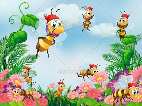Garden with Bees Garden with Bees