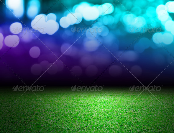 Soccer field and bokeh background