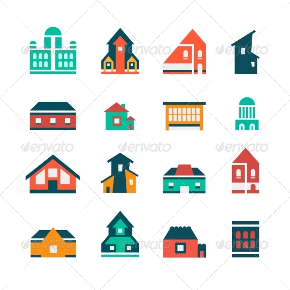 GraphicRiver Collection of Flat Buildings 8010067 GraphicRiver Collection of Flat Buildings 8010067