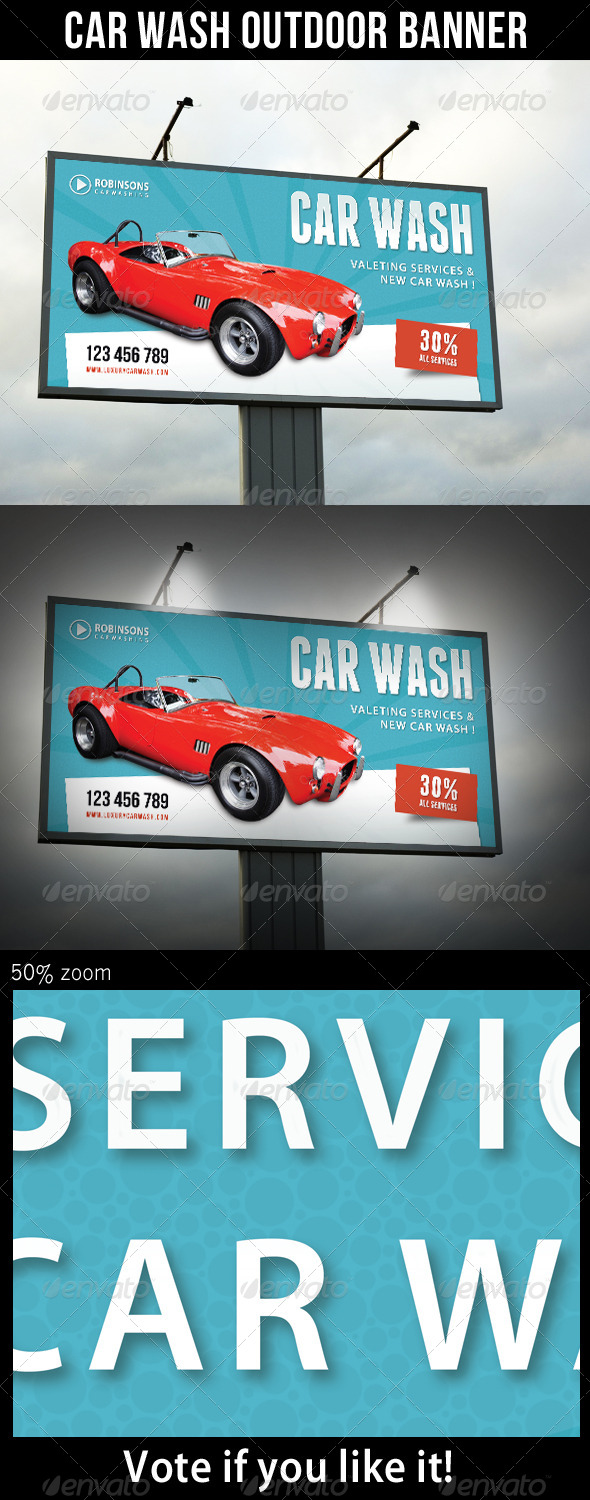GraphicRiver Car Wash Outdoor Banner 03 8010902 GraphicRiver Car Wash Outdoor Banner 03 8010902