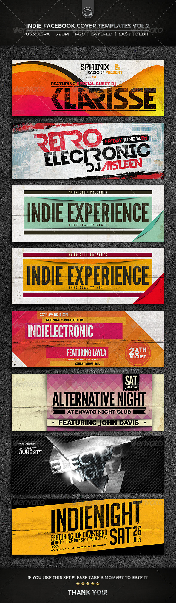 Indie Facebook Cover Templates Vol.2 Indie Facebook Cover Templates Vol.2