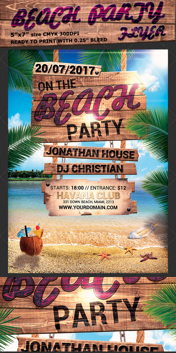 Summer Beach Party Flyer Template Summer Beach Party Flyer Template