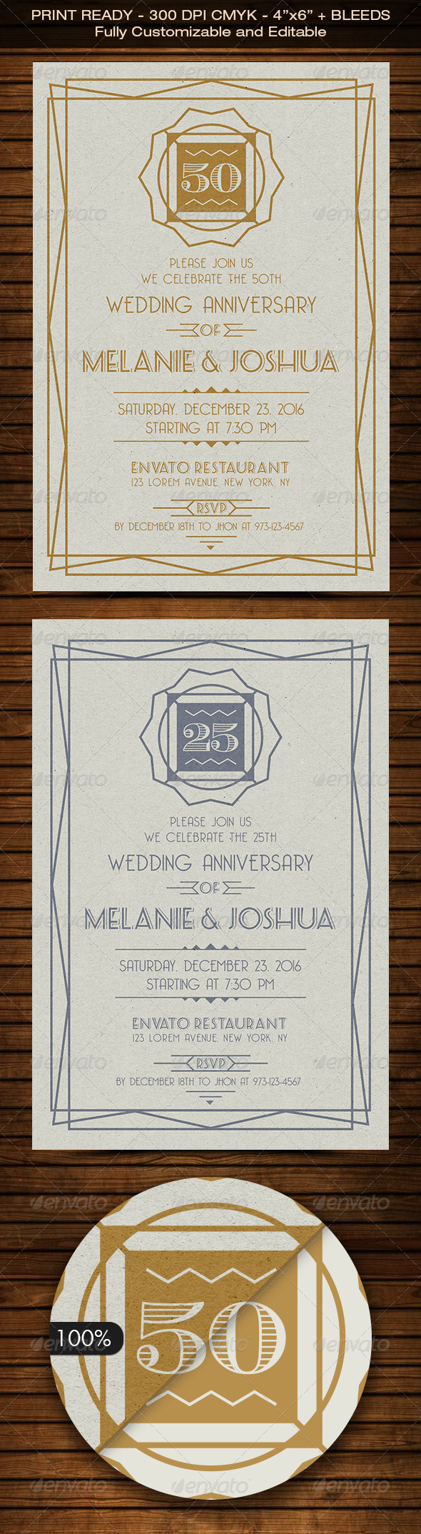 GraphicRiver Art Deco Style Wedding Anniversary Cards v1 8012887 GraphicRiver Art Deco Style Wedding Anniversary Cards v1 8012887