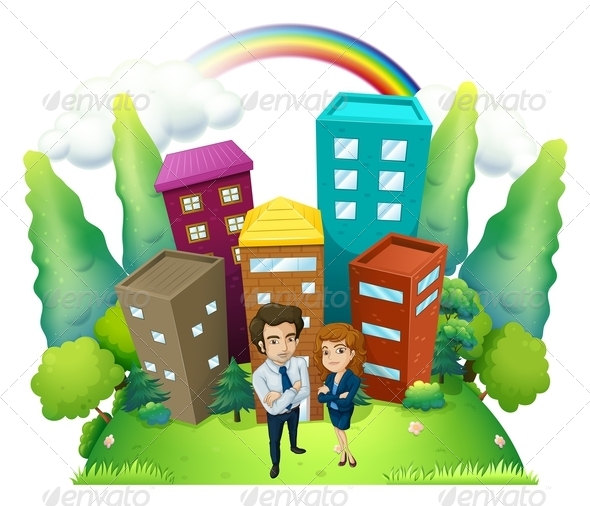 GraphicRiver Couple Standing in Front of Buildings 8013033 GraphicRiver Couple Standing in Front of Buildings 8013033