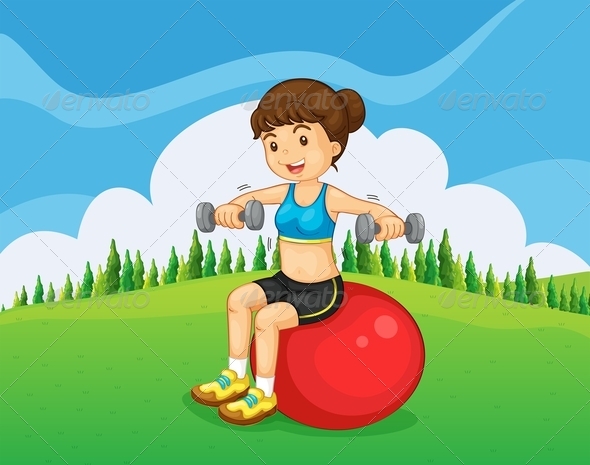 GraphicRiver Girl Exercising in the Park 8013367 GraphicRiver Girl Exercising in the Park 8013367