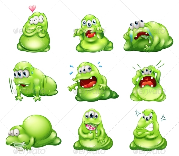 GraphicRiver Nine Green Monsters Engaging in Different Activities 8013653 GraphicRiver Nine Green Monsters Engaging in Different Activities 8013653
