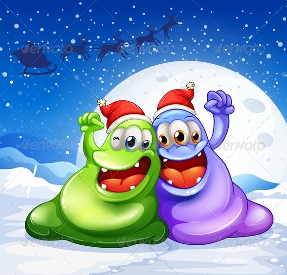 GraphicRiver Happy Christmas Monsters 8014048 GraphicRiver Happy Christmas Monsters 8014048