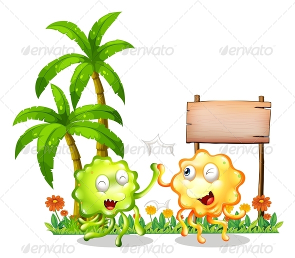 GraphicRiver Monsters High Five with Empty Sign 8015142 GraphicRiver Monsters High Five with Empty Sign 8015142