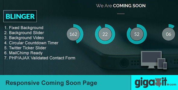 Blinger - Responsive Coming Soon Page