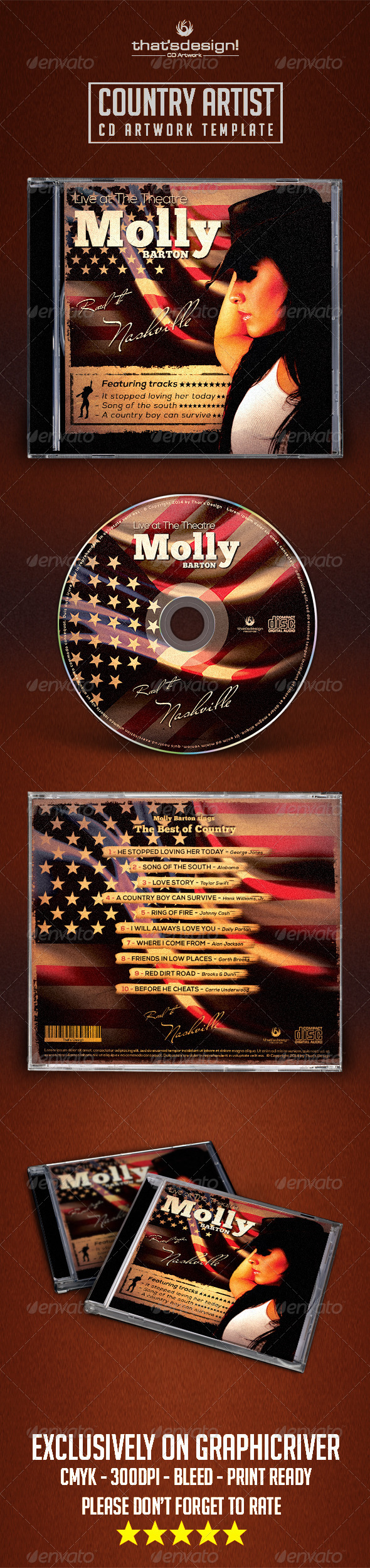 GraphicRiver Country CD Album Artwork Template 8018536 GraphicRiver Country CD Album Artwork Template 8018536