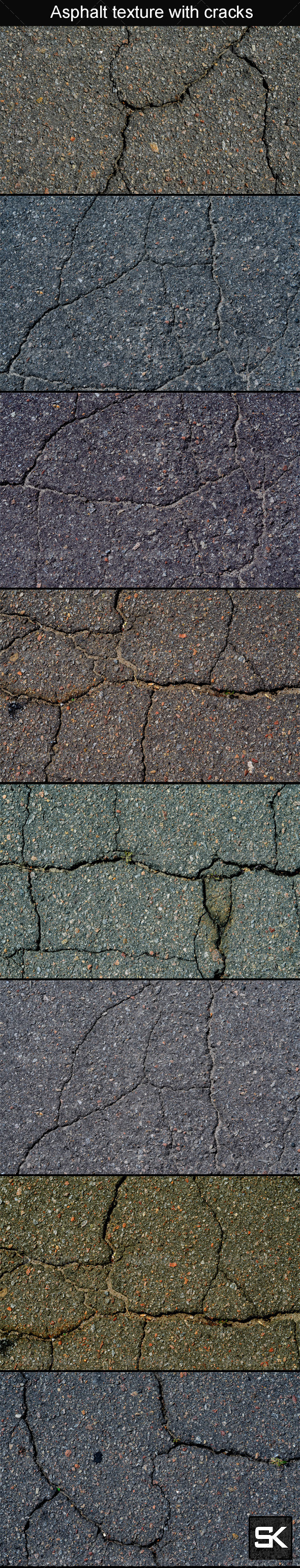 Asphalt Texture With Cracks (Miscellaneous)