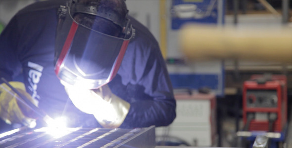 Welder in a Factory Welder in a Factory