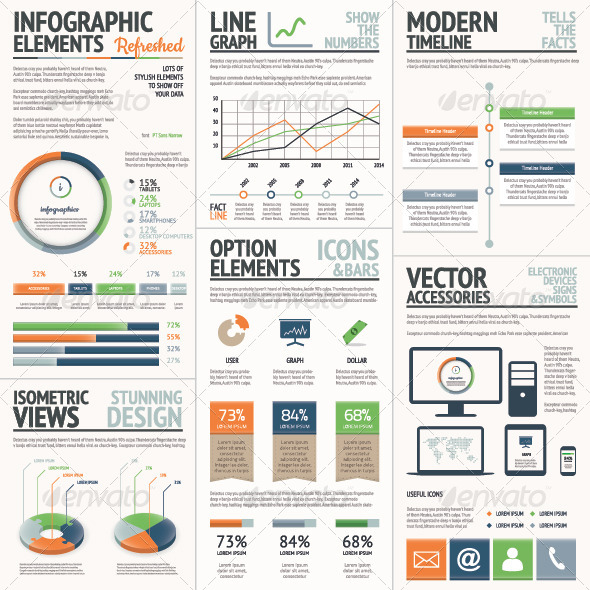 GraphicRiver Fresh Orange and Green Vector Infographic Elements 8021561 GraphicRiver Fresh Orange and Green Vector Infographic Elements 8021561