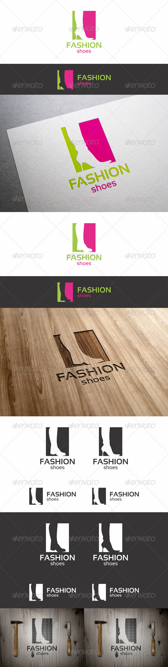 Fashion Shoes Logo for Mens and Womens - Vector Abstract