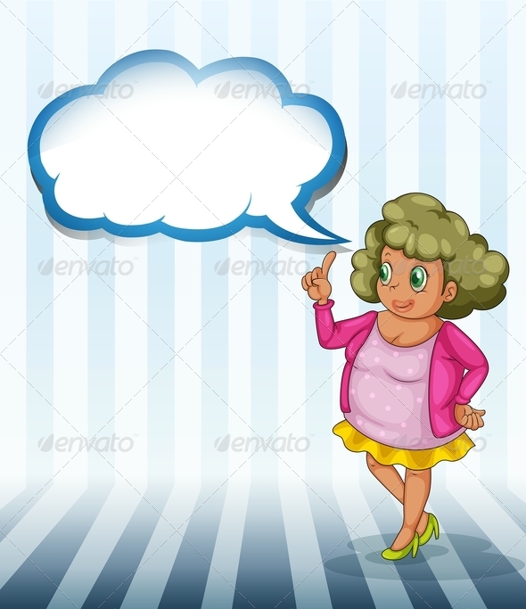 GraphicRiver Lady with Empty Callout 8021887 GraphicRiver Lady with Empty Callout 8021887