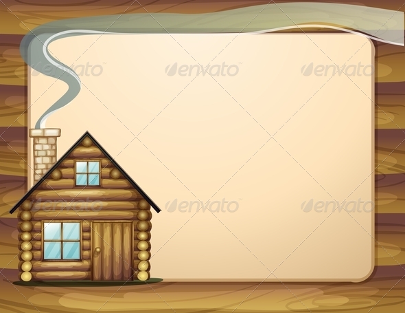GraphicRiver An Empty Wooden Template with a Wooden House 8021988 GraphicRiver An Empty Wooden Template with a Wooden House 8021988