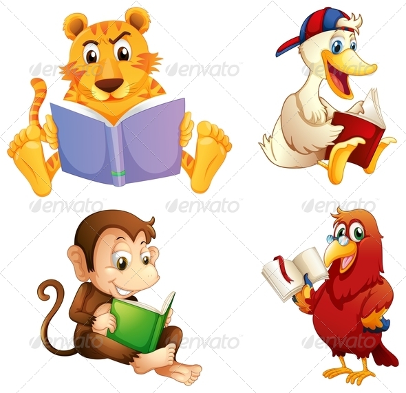 Four Animals Reading Four Animals Reading