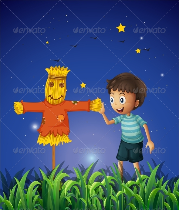 GraphicRiver Boy and a Scarecrow in a Ricefield 8022484 GraphicRiver Boy and a Scarecrow in a Ricefield 8022484