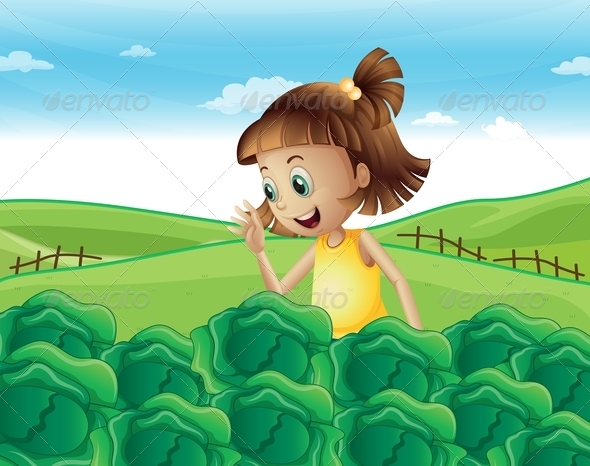 GraphicRiver Young Girl Watching the Growing Vegetables 8022518 GraphicRiver Young Girl Watching the Growing Vegetables 8022518
