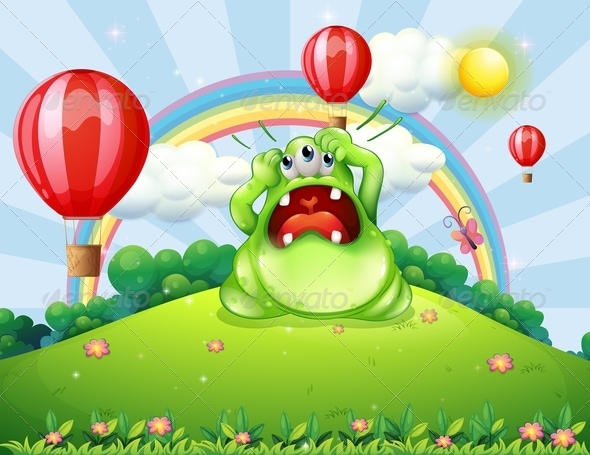 GraphicRiver A Hilltop with A Monster Under the Scorching Heat 8022545 GraphicRiver A Hilltop with A Monster Under the Scorching Heat 8022545