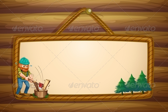 GraphicRiver A Woodman Chopping the Woods in Front of the Hang 8022564 GraphicRiver A Woodman Chopping the Woods in Front of the Hang 8022564