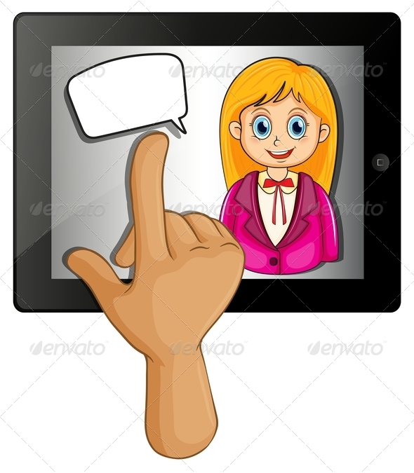 GraphicRiver A Finger Touching the Gadget with an Empty Callout 8023223 GraphicRiver A Finger Touching the Gadget with an Empty Callout 8023223