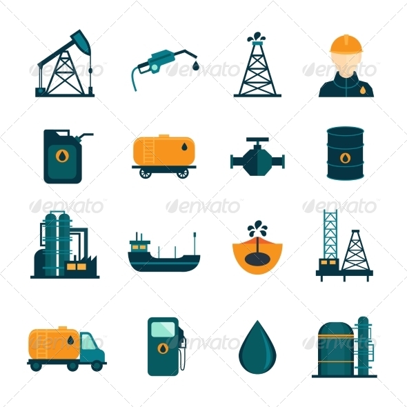 Oil Industry Flat Icons (Technology)