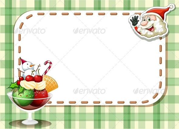 Empty Christmas Card with a Smiling Santa