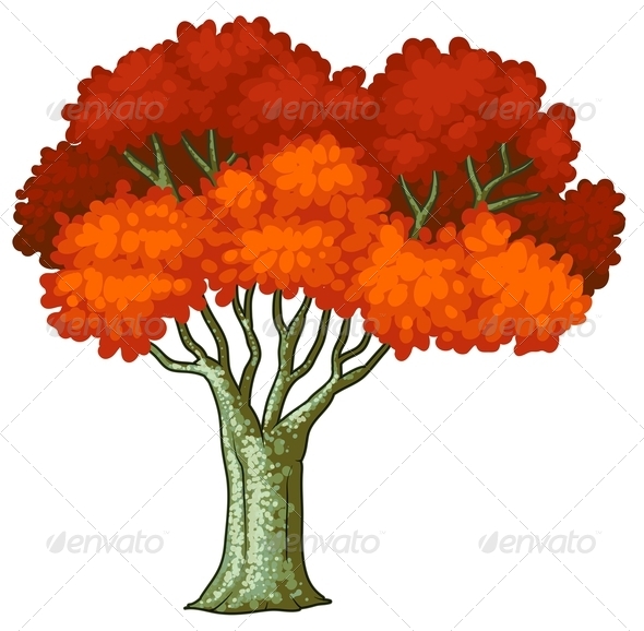 GraphicRiver A Tree with Red Leaves 8024200 GraphicRiver A Tree with Red Leaves 8024200