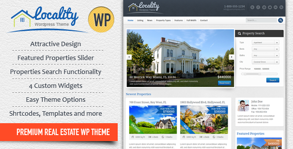 Locality Real Estate WordPress Theme Locality Real Estate WordPress Theme
