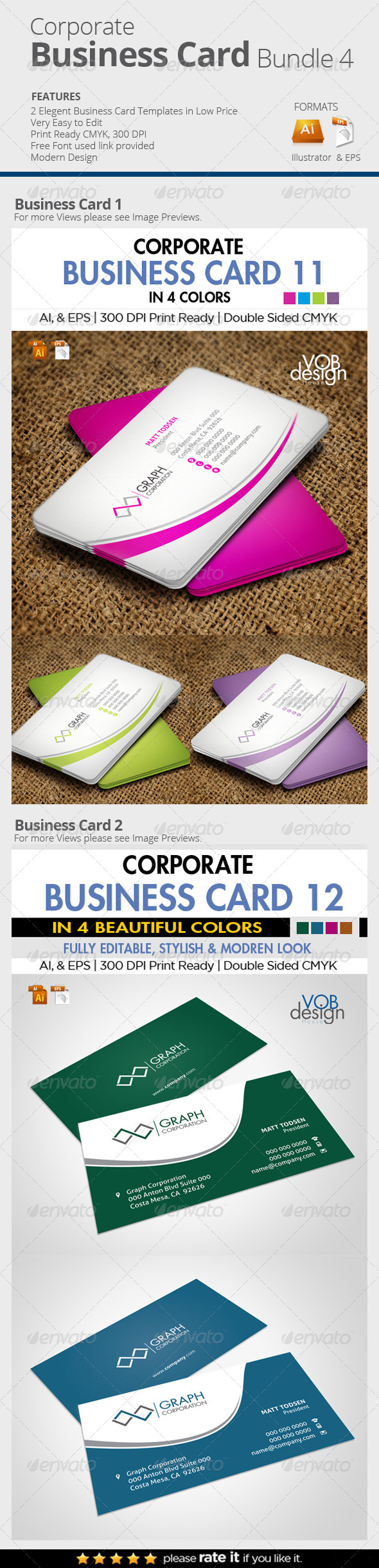 GraphicRiver 2 in One Business Card Bundle 4 8026190 GraphicRiver 2 in One Business Card Bundle 4 8026190