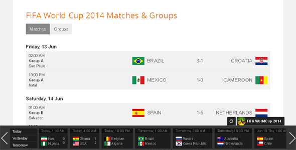 CodeCanyon WorldCup 2014 FiFA World Cup Plugin 8026581 CodeCanyon WorldCup 2014 FiFA World Cup Plugin 8026581